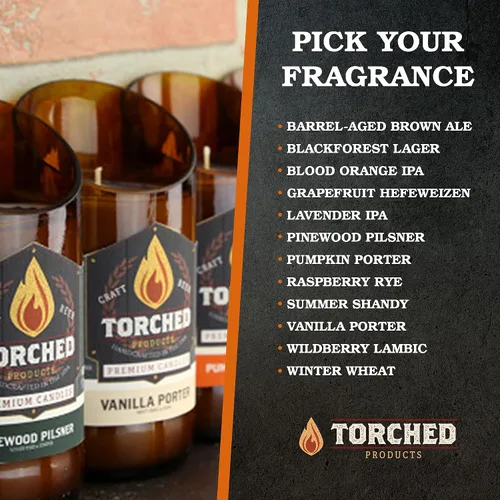 Vista 8 de Torched Velas perfumadas de cerveza, vela de cera de soja natural, aroma Pilsner de madera de pino de 8 onzas, es un gran regalo para hombres