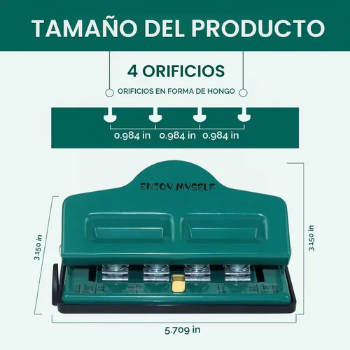 Vista 2 de Perforadora de Agujeros con Encuadernación de Disco con Forma de Hongo para Todos los Tamaños de Papel, Perforadora de Papel Happy Planner