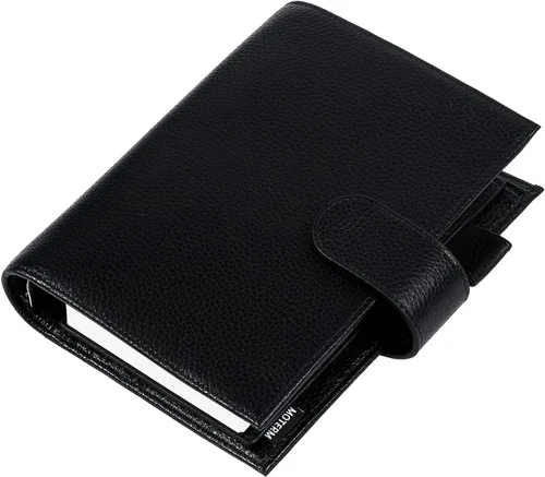 Vista 13 de Moterm Personal Luxe - Planificador de anillos – Organizador de carpeta de cuero genuino (Pebble-Mustard, anillo de 1.181 in)