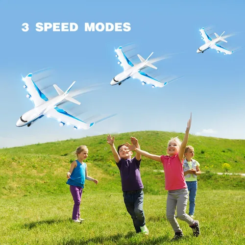 Vista 5 de 4DRC Avión de control remoto para niños y adultos, avión de control remoto G2 para principiantes y adultos, avión listo para volar con luz LED