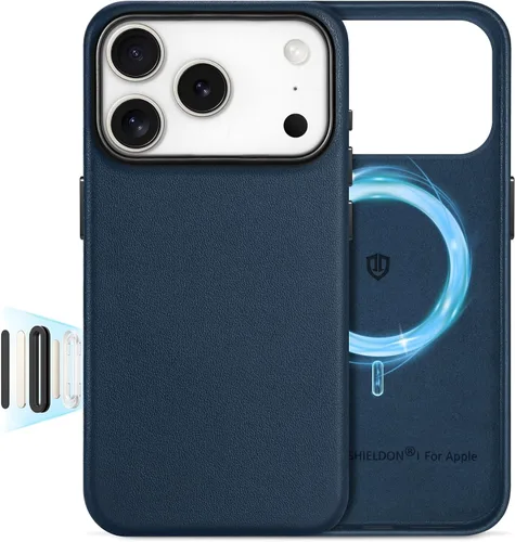 Vista 23 de SHIELDON Funda de piel auténtica para iPhone 17 de 6.3" 2025, color negro