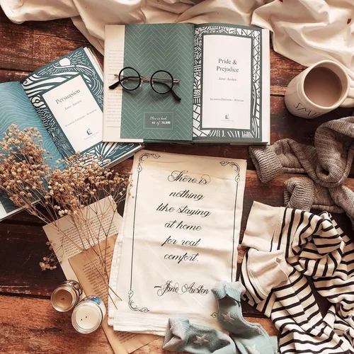 Vista 3 de Storiarts Jane Austen Quote Toalla de Té (Parte 2)