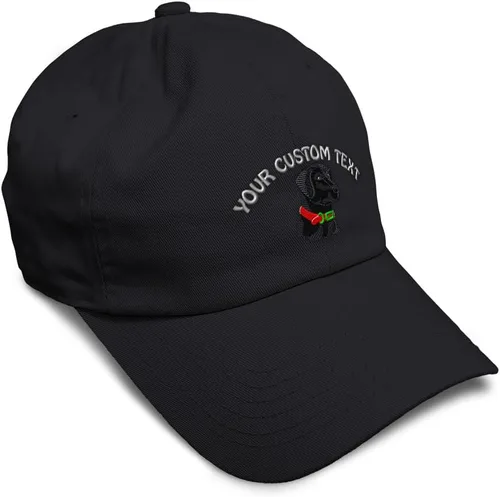 Vista 37 de Gorra de béisbol suave negra con cabeza de laboratorio bordada para perros, sarga de laboratorio negra, de algodón, con mosca de dragón, sombreros
