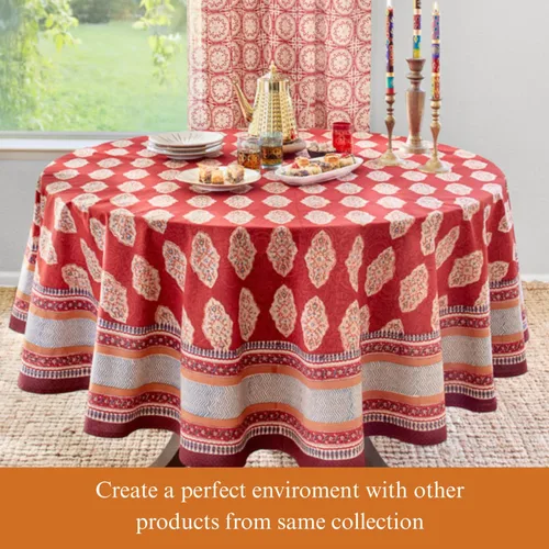 Vista 49 de Saffron Marigold Mantel redondo impreso a mano – Pink Dahlia Daydreams lujoso 100% algodón, lavable, para decoración del hogar, cocina, café o mesa