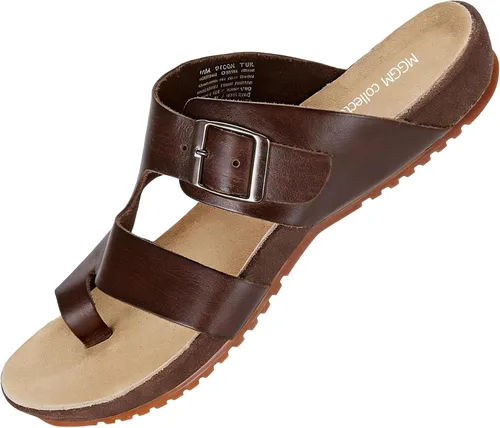 Vista 8 de MGGM Collection - Sandalias de piel de vaca para hombre Negro