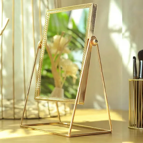 Vista 5 de Espejo de maquillaje espejo cosmético de una sola cara Espejo rectangular de belleza espejo de maquillaje hecho a mano para tocador mesa escritorio
