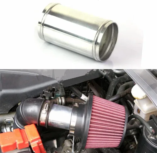 Vista 5 de Conector de unión para tubo de entrada de aire de aluminio OD 2 pulgadas (51mm), acoplador de conector, longitud 4.72 pulgadas (120mm)