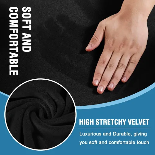 Vista 3 de H.VERSAILTEX Funda para sofá de 2 piezas, fundas para sillón con cojines en forma de T, funda para sofá de terciopelo grueso, protector de muebles