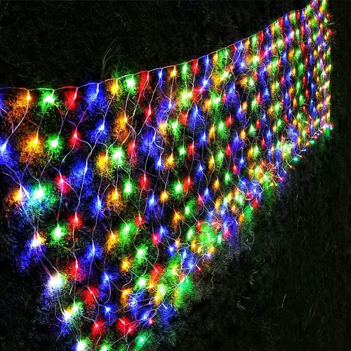 Vista 9 de LJLNION Luces de red de San Valentín, 360 luces LED de 12 pies x 5 pies, cadena de luces de malla conectables, 8 modos de iluminación, adaptador