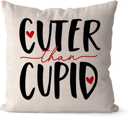 Vista 10 de Fundas de almohada de San Valentín de 16 x 16 pulgadas, con texto en inglés «All Because Two People Fell in Love», fundas de almohada de lino