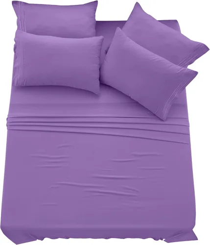 Vista 32 de LUX Décor Juego de Sábanas Twin – 4 Piezas de Sábanas de Cama de Microfibra Ultra-Suave con Sábana Encimera, Sábana Bajera con Bolsillo Profundo