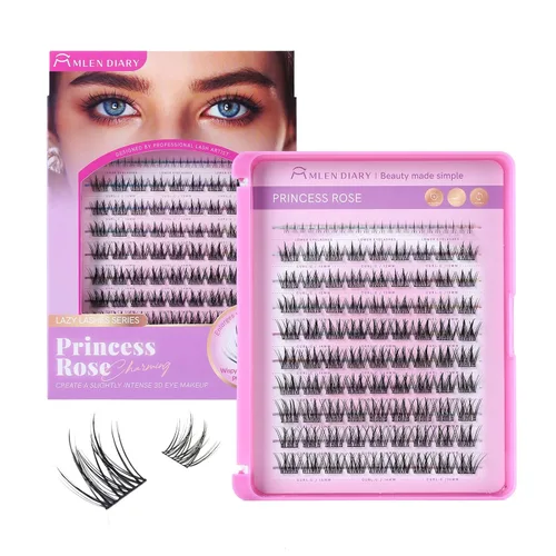 Vista 21 de MLEN DIARY Kit de 80 racimos de pestañas naturales, rizo C, kit de extensiones de pestañas con pinzas removedoras de pestañas de 0.335-0.492 in