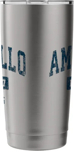 Vista 4 de Amarillo Texas TX - Vaso aislado de acero inoxidable con estampado de color azul marino