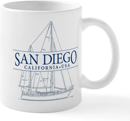 Vista 10 de CafePress I Love San Diego - Taza de café de cerámica (11.0 fl oz)