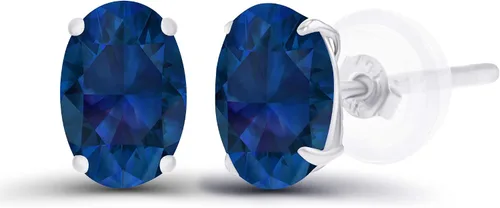 Vista 23 de Aretes ovalados de plata de ley 925 maciza chapados en oro de 0.236 x 0.157 pulgadas con piedra natal genuina para mujer Aretes de tuerca Amatista