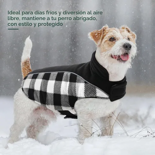 Vista 5 de Kuoser - Abrigo reversible para perros para climas fríos, abrigo de invierno impermeable reflejante para mascotas, abrigo para perros a cuadros