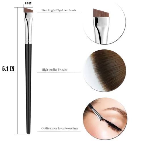 Vista 2 de Precision Gel Eye Liner Brush - Pinceles para delineador de ojos en ángulo fino, herramienta de maquillaje de ojos con cerdas sintéticas, ángulo