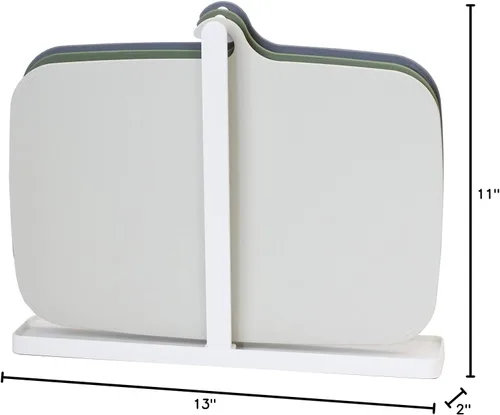Vista 9 de Juego de tablas de cortar de Corea para cocina, juego de 3 tablas de cortar con colgador de soporte, bandeja para hornear