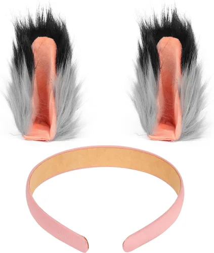 Vista 4 de HAOAN Juego de orejas y guantes con clip de cola de zorro lobo, Halloween, Navidad, fiesta de disfraces, juguetes de regalo para mujeres