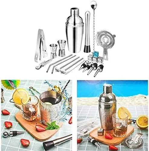 Vista 5 de Bartender's Kit 22PCS Coctelera Bar Set Principiante Barman Herramientas Kit Bartending Herramientas