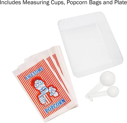 Vista 5 de Little Bambino Máquina de palomitas de maíz, máquina de palomitas de maíz, hervidor de 2.5 onzas, tazas medidoras, cuchara y tazas para servir por