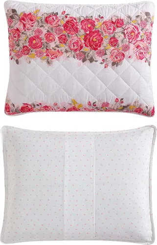 Vista 3 de Betsey Johnson - Juego de edredón Queen, ropa de cama reversible de microfibra cepillada con fundas a juego, decoración del hogar cosida