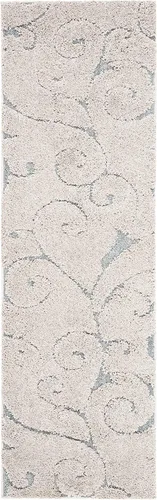 Vista 71 de SAFAVIEH Florida Shag Collection - Alfombra decorativa, 2 x 3 pies, color crema y beige, diseño de volutas, no desprende pelusa y fácil de limpiar