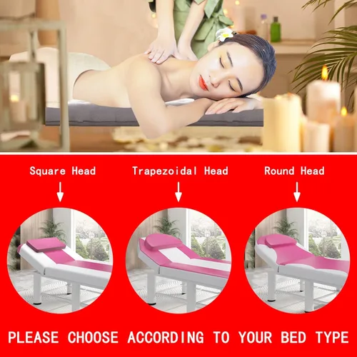 Vista 2 de Cojín de espuma viscoelástica para cama cuadrada, redonda, trapezoidal, para cama de spa, almohadilla de felpa para mesa de masaje, con orificio