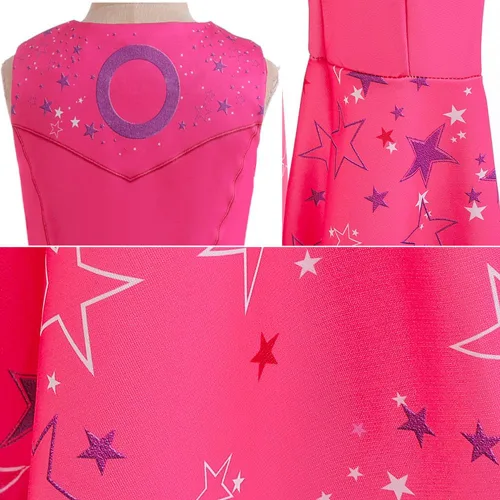 Vista 6 de Trajes de vaquera para niños, disfraz de discoteca hippie de los años 70 y 80 para niñas, pantalón acampanado rosa para Halloween y cosplay