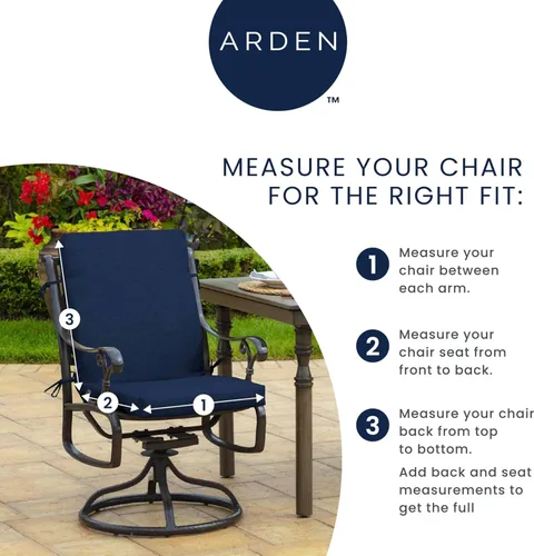 Vista 3 de Arden Selections Cojín de Silla de Comedor Exterior de Felpa Moderna con Mechones y Relleno Blowfill, 21 x 40 pulgadas, Repelente al Agua