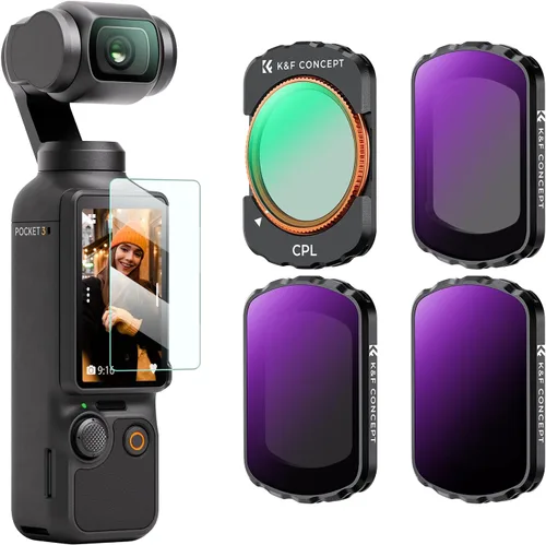 Vista 9 de K&F Concept Juego de Filtros UV/CPL/ND Compatible con DJI Osmo Pocket 3, Juego de 6 Filtros Magnéticos UV+CPL+ND16/PL+ND32/PL+ND64/PL+ND256/PL