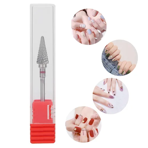 Vista 4 de Broca de uñas para uñas, broca de cutícula de cono para uñas, uñas en casa, salón []