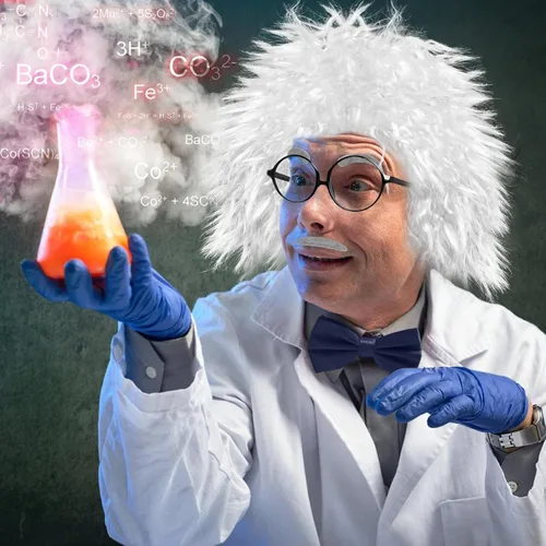 Vista 6 de Disfraz de científico loco para adultos, disfraz de Albert Einstein