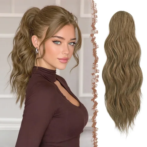 Vista 22 de FESHFEN Extensiones de Cola de Caballo, Pieza de Cabello de Cola de Caballo Larga con Pinza de Garra, Pieza de Cabello Sintético de Colas de Caballo