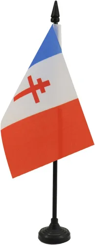 Vista 71 de AZ FLAG Aland Table Flag 4x6 in 100D Polyester Plastic Base Indoor use Finnish 15x10 cm desk flag stitched finish with reinforced edges with
