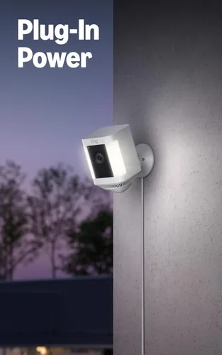 Vista 4 de Cámara con luz de enfoque inalámbrica Ring Plus: seguridad para tu casa o negocio con video HD, comunicación bidireccional, visión nocturna a