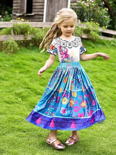 Vista 7 de HenzWorld Vestido Mirabel para niñas, disfraz de la familia Madrigal, disfraz de Isabella para fiesta de cumpleaños, ropa de regalo