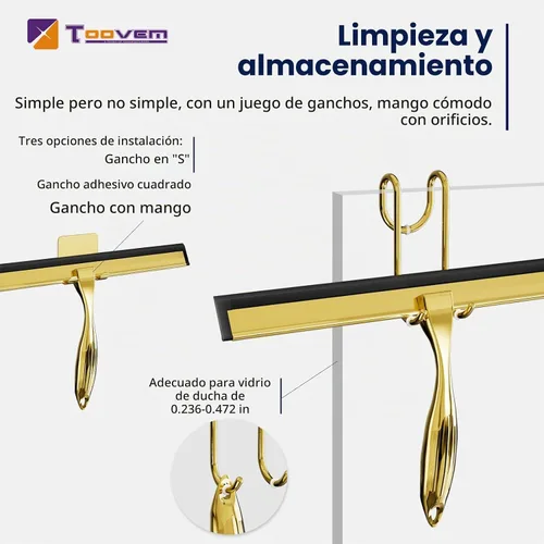 Vista 2 de TOOVEM - Escobilla de ducha de 12 pulgadas para puertas de vidrio, ventanas
