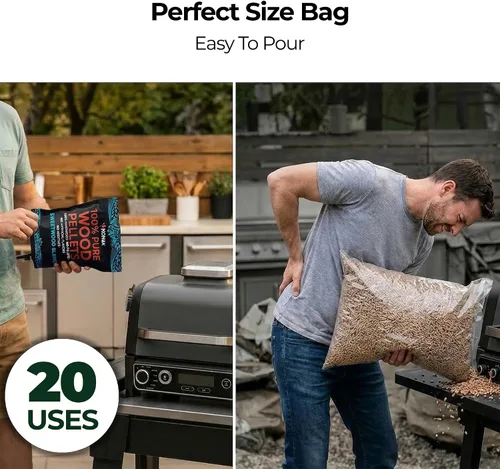 Vista 6 de Kona Sweetwood Blend - Gránulos ahumadores diseñados para parrilla Ninja Woodfire al aire libre, bolsa resellable de 2 libras