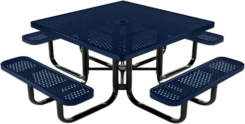 Vista 83 de COATEDOUTDOORFURNITURE Mesa de picnic cuadrada de 46 pulgadas, expandida, color negro