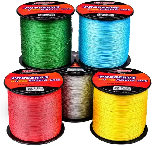 Vista 5 de Sedal trenzado de 4 hebras, más fuerte, multifilamento, de polietileno, trenzado, para agua salada, 6 lb - 100 lb, 100 m - 300 m - 500 m, súper
