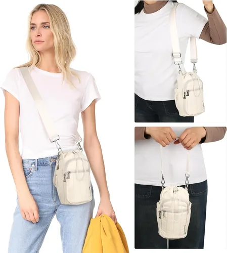 Vista 2 de Rueesh Bolsa para botella de agua con correa ajustable, bolsa de transporte de botellas con aislamiento RFID, bolsa cruzada para caminar