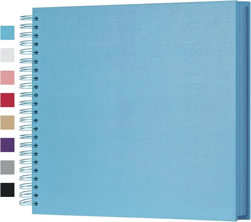 Vista 19 de potricher Álbum de Recortes DIY de 7 x 7 Pulgadas, 40 Páginas, Tapa Dura, Papel Kraft, Álbumes de Fotos para Recortes, Libro de Recuerdos para Bodas