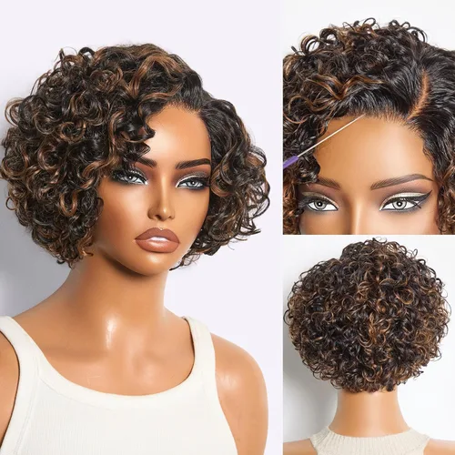Vista 31 de Luvme Hair Ultra Confortable, de Colocación Rápida y Fácil, Corte Pixie Corto con Flequillo de 12.7 cm, con Tapa de Algodón Amistosa con la Piel