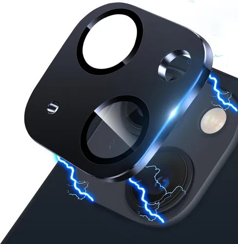 Vista 7 de Protector de lente de cámara para iPhone 13 & iPhone 13 Mini, brillante con diamantes de imitación 3D con purpurina, cubierta de cámara de vidrio