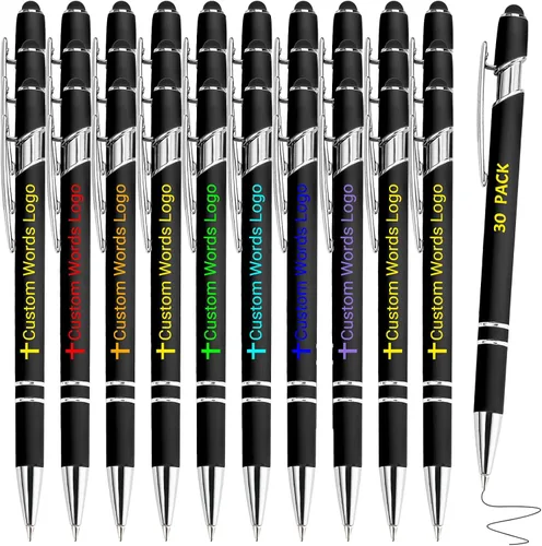 Vista 14 de Bolígrafo personalizado con nombre, bolígrafo personalizado, logotipo, tinta negra suave, regalo personalizado para mujeres, hombres, negocios