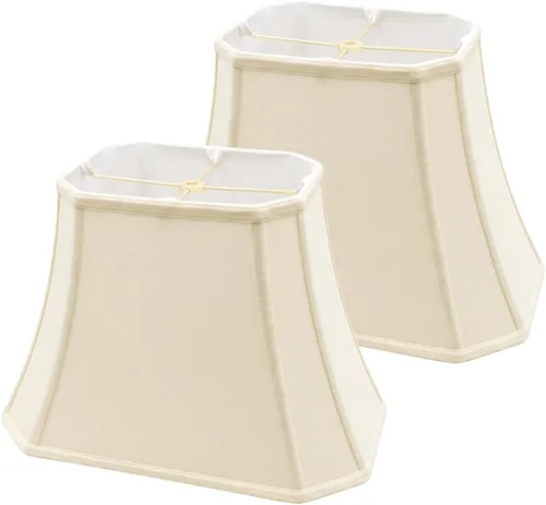 Vista 17 de Royal Designs, Inc. Pantalla de Lámpara Rectangular con Esquinas Cortadas, DBS-710-11BG, 6 x 11 x 8, Beige