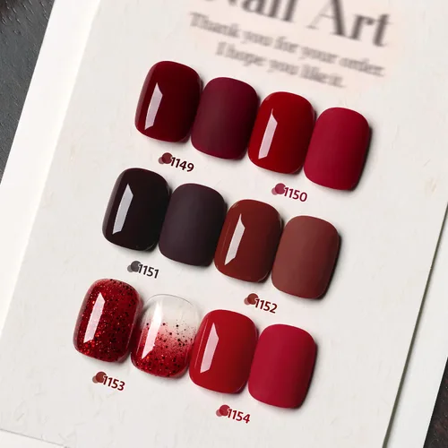 Vista 6 de GAOY - Juego de 6 esmaltes de uñas en gel de color rojo borgoña, incluido el kit de esmaltes en gel de color rojo vino cereza oscuro con luz