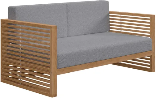 Vista 3 de Modway Carlsbad - Juego de 6 piezas de madera de teca para patio al aire libre, color gris natural