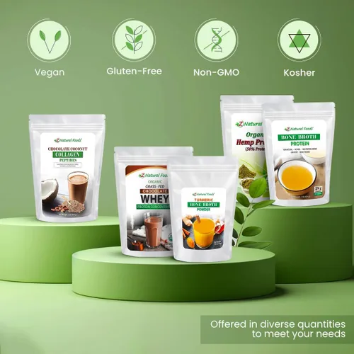 Vista 5 de Z Natural Foods Crema de vainilla orgánica en polvo de proteína vegana, suplemento de proteína vegana con sabor a vainilla, todo natural, vegano